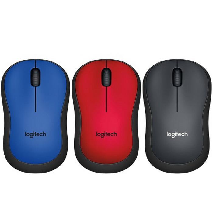 Logitech Mouse Wireless M221 Silent Gray / Blue / Red
